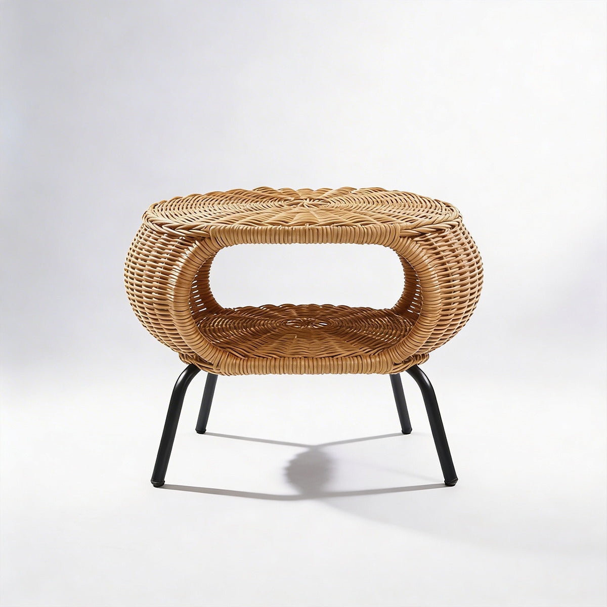 Mesa Otomana Apoyapiés Rattan Minimalista