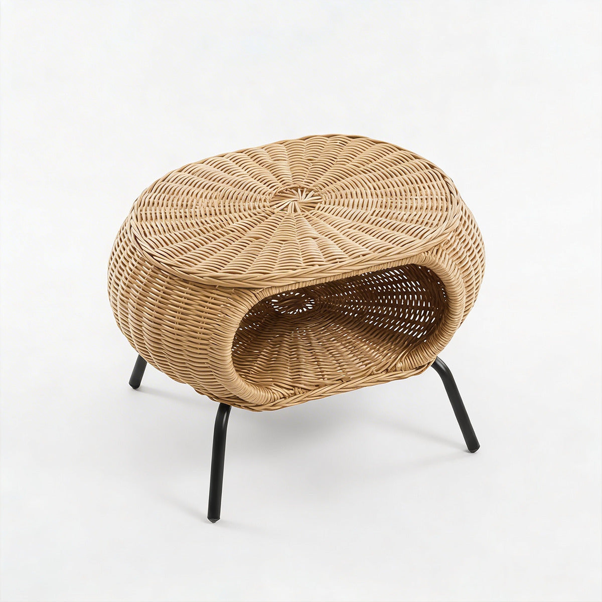 Mesa Otomana Apoyapiés Rattan Minimalista