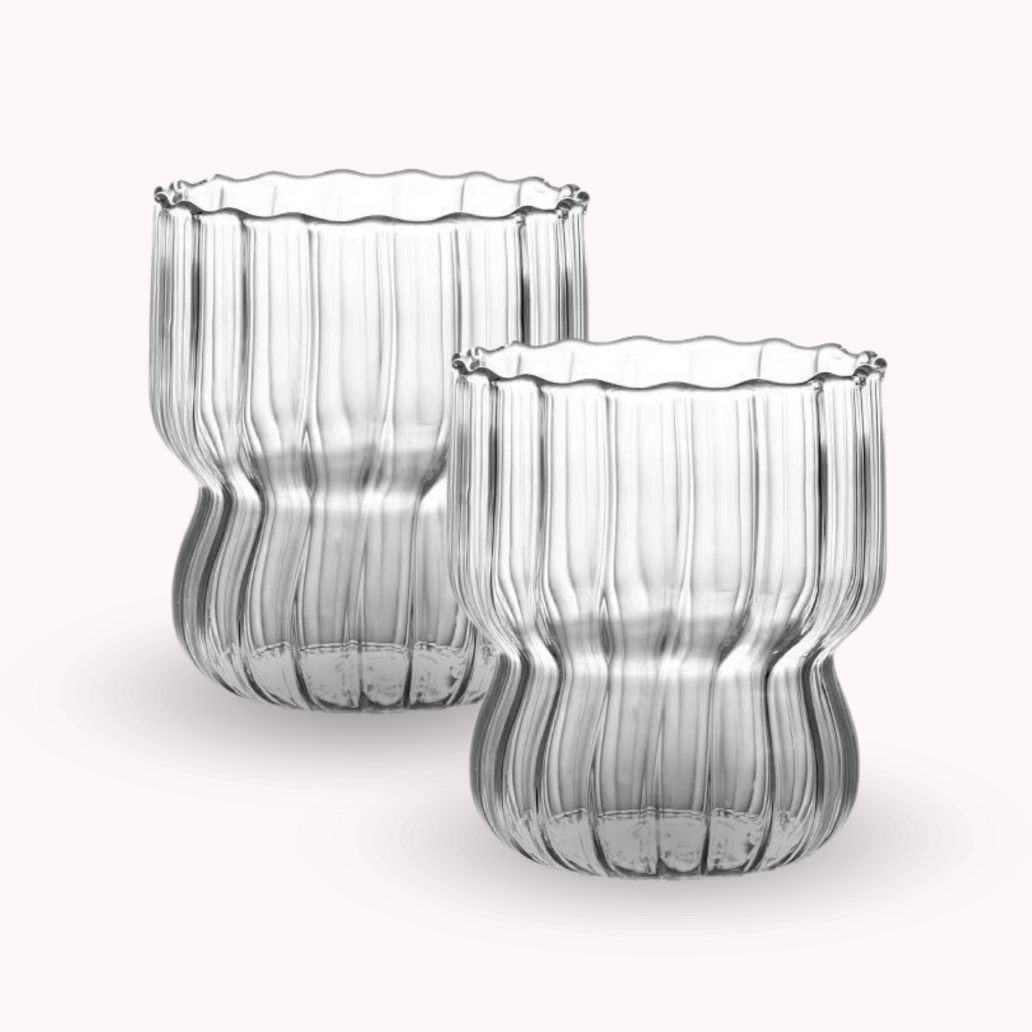 Set 2 Vasos Anchos Lineas Vertical 250ml