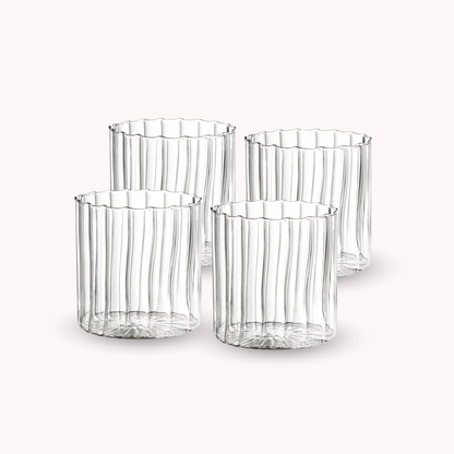 Set 4 Vasos Vidrio Vertical Chic 180ml