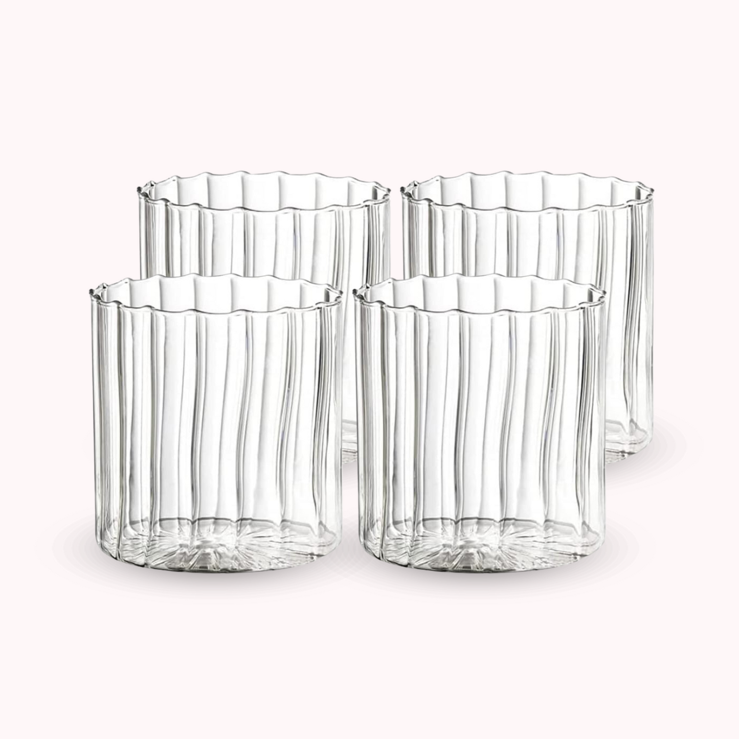 Set 4 Vasos Vidrio Vertical Chic 350ml