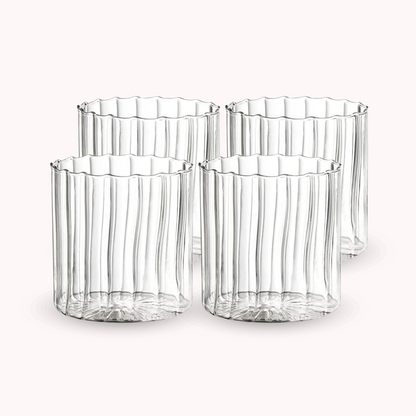 Set 4 Vasos Vidrio Vertical Chic 350ml