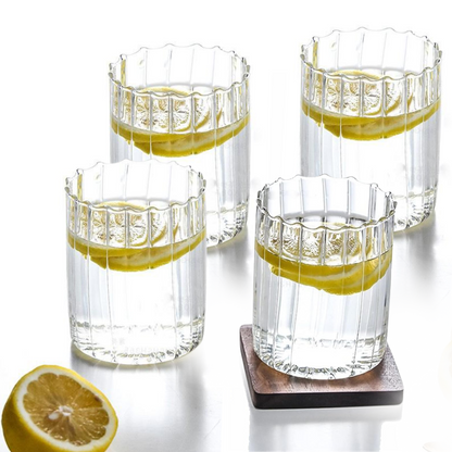 Set 4 Vasos Vidrio Vertical Chic 350ml