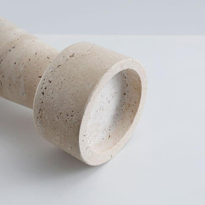 Candelabro Portavelas Marmol Travertino Torre Pequeño