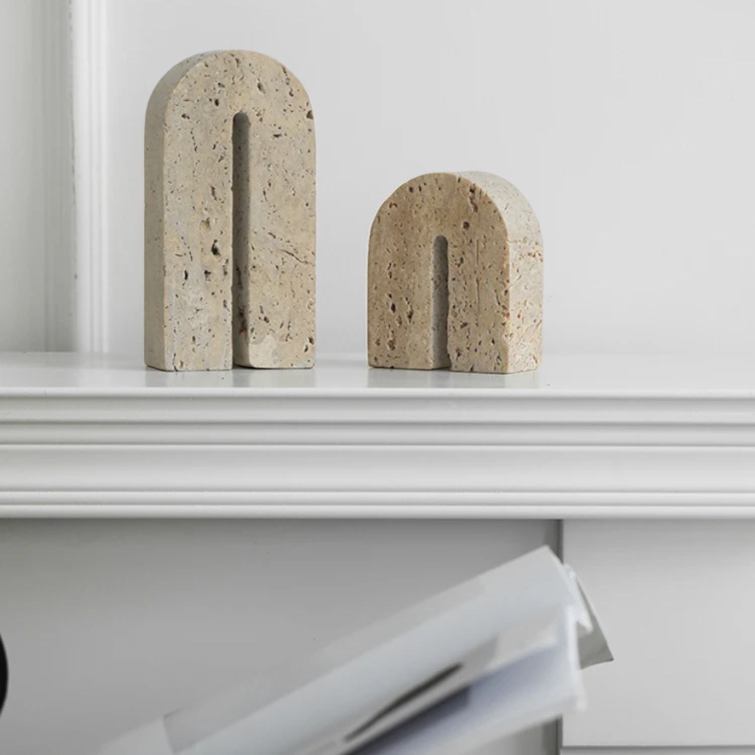 Arco Escultural Piedra Travertino Decorativo Pequeño