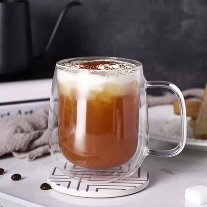 Set 2 Tazas Doble Pared Vidrio 350 ml