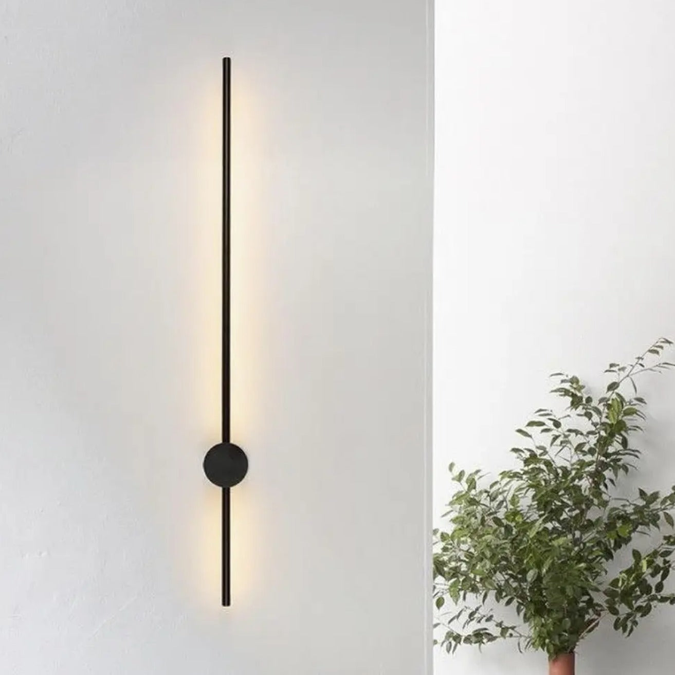 Lámpara De Aplique Linea 100cm Diseño A La Pared Minimalista Negro