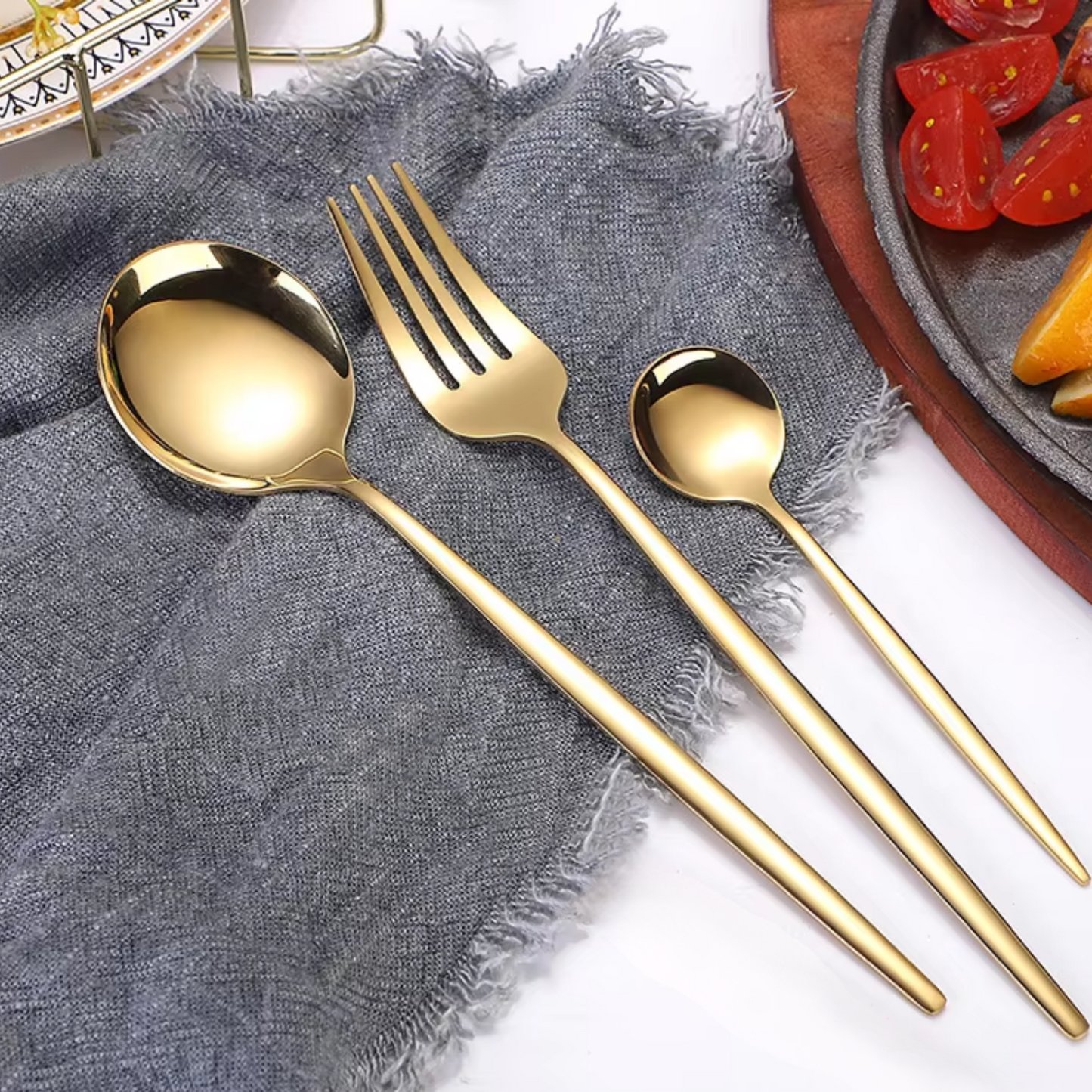 Set 36 Cubiertos Acero Inoxidable Ensalada y Postres