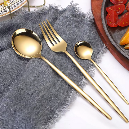 Set 36 Cubiertos Acero Inoxidable Ensalada y Postres