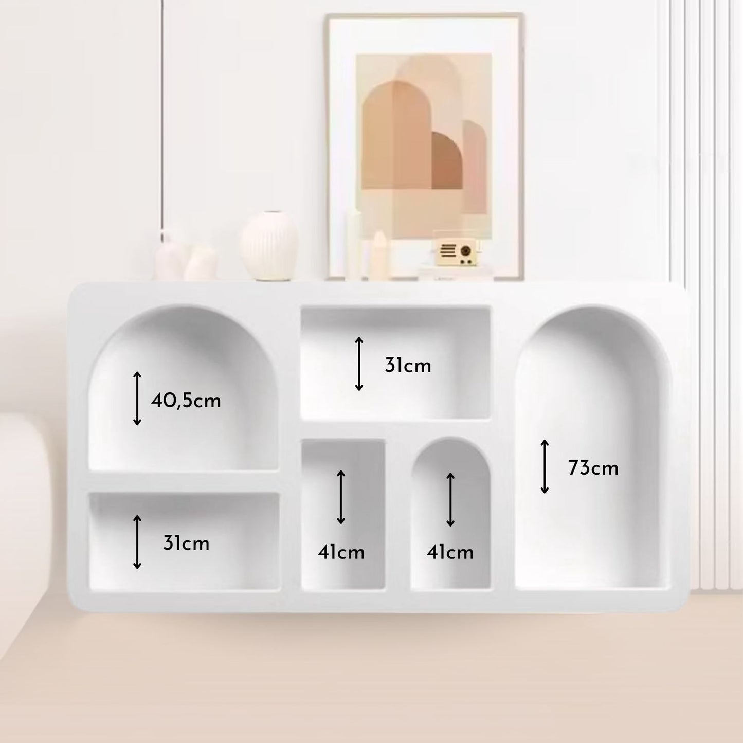 Aparador Organizador Geométrico Bogen Marfil Mediano