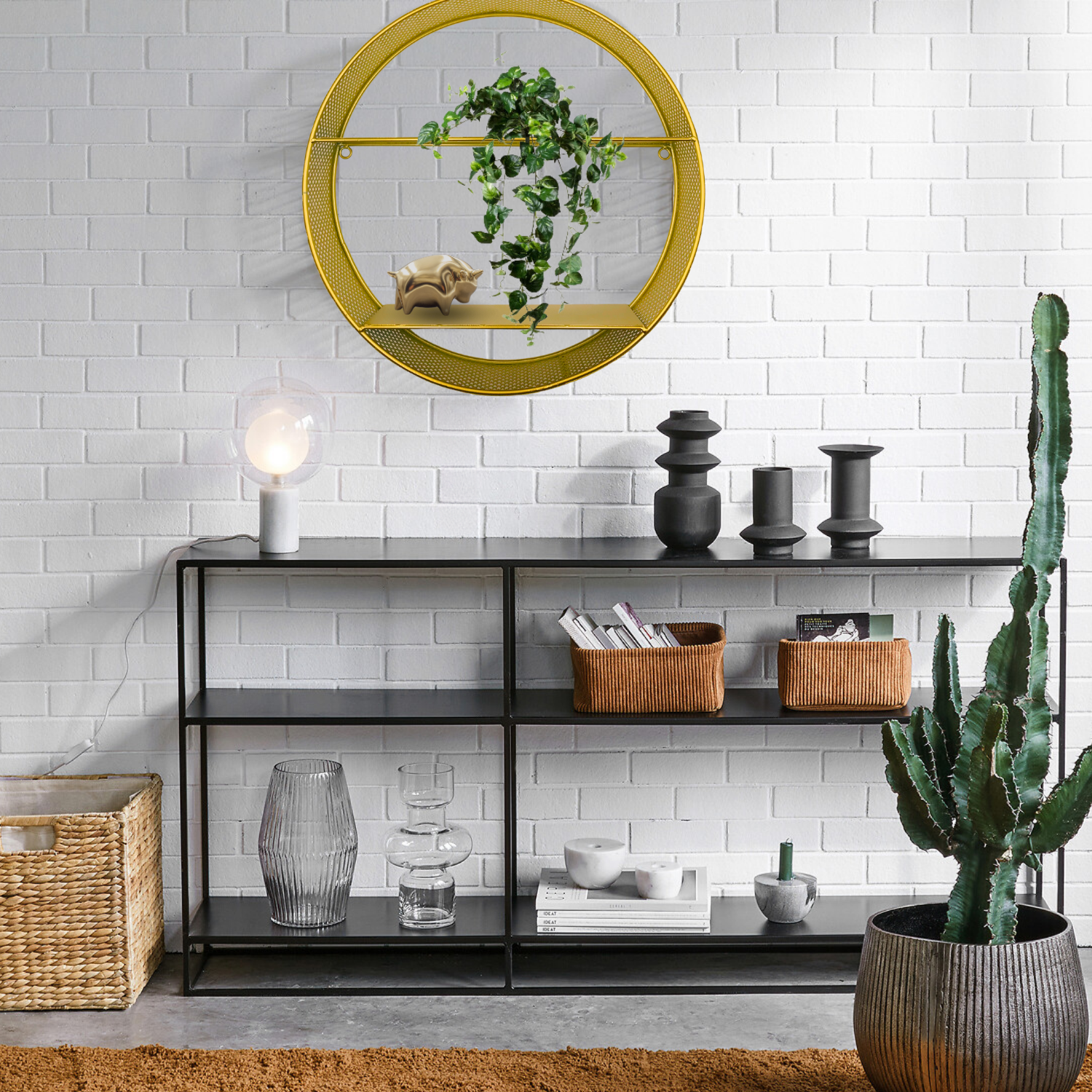 Estante Repisa Circular De 40 Cm Dorado