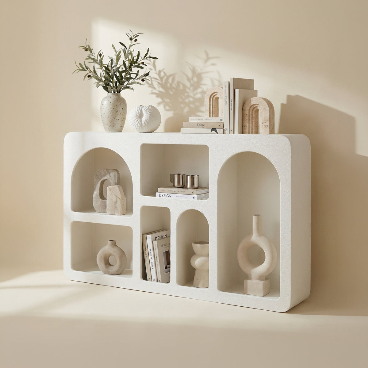 Aparador Organizador Geométrico Bogen Marfil Mediano