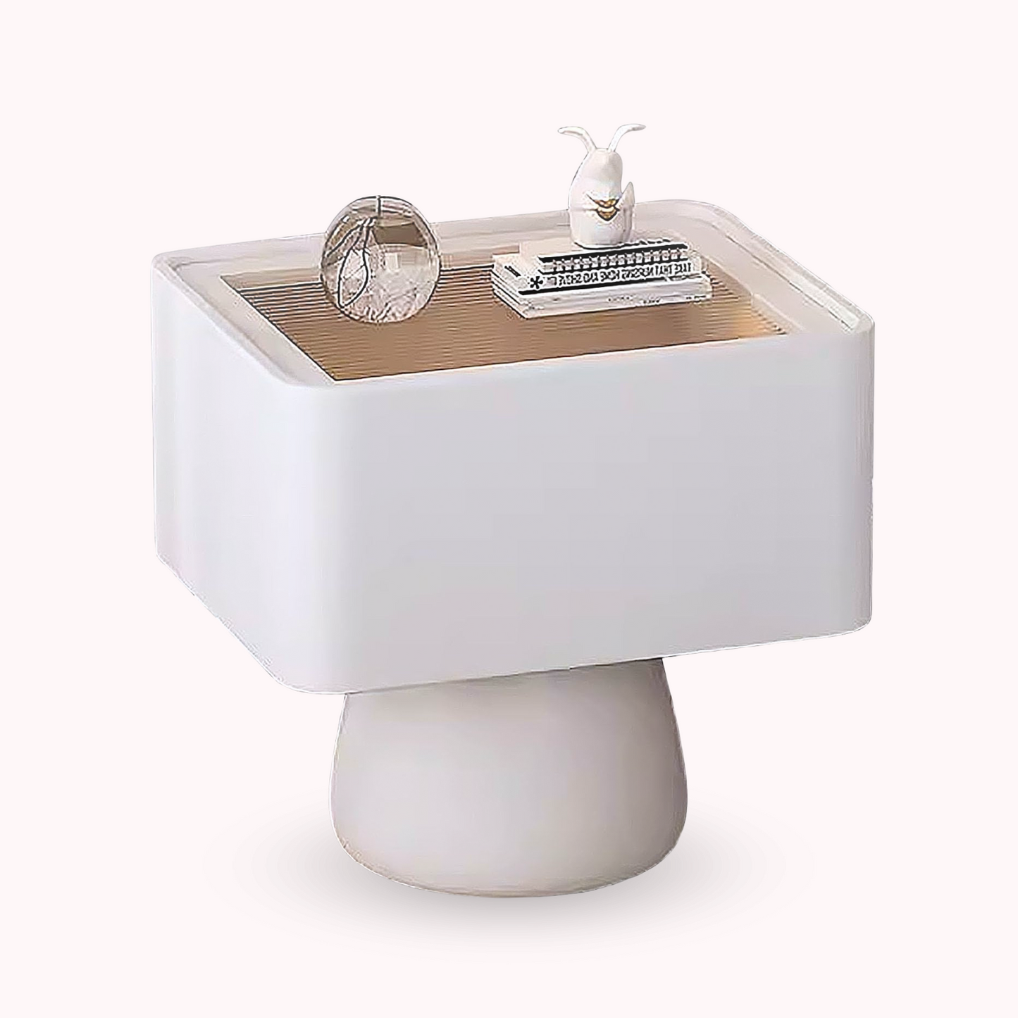 Velador Moderno Cajón Estilo Nórdico Blanco