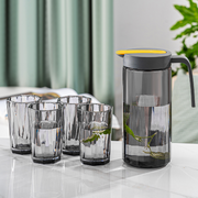 Jarra De Vidrio Dosificadora Y 4 Vasos Cocina Tetera
