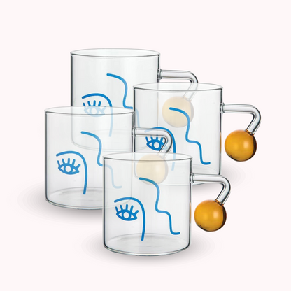 Set 4 Tazas para Café Diseño Arte 180ml