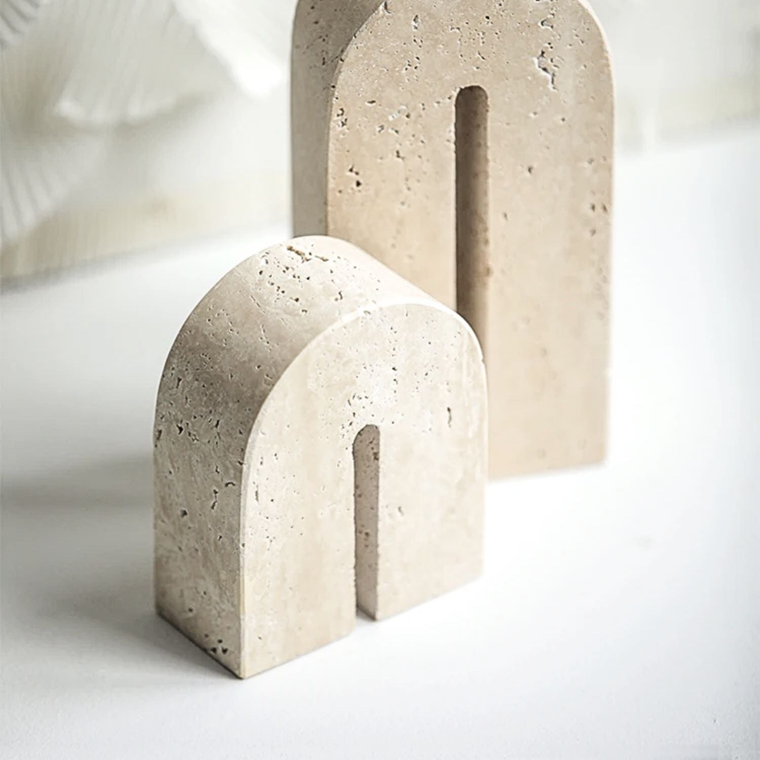 Arco Escultural Piedra Travertino Decorativo Pequeño