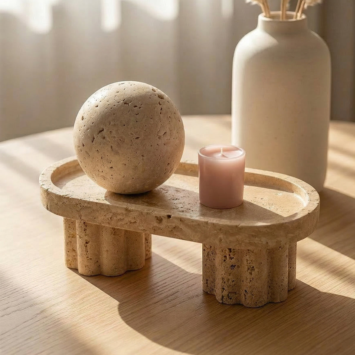 Bandeja Decorativa Estilo Mármol Travertino Greco