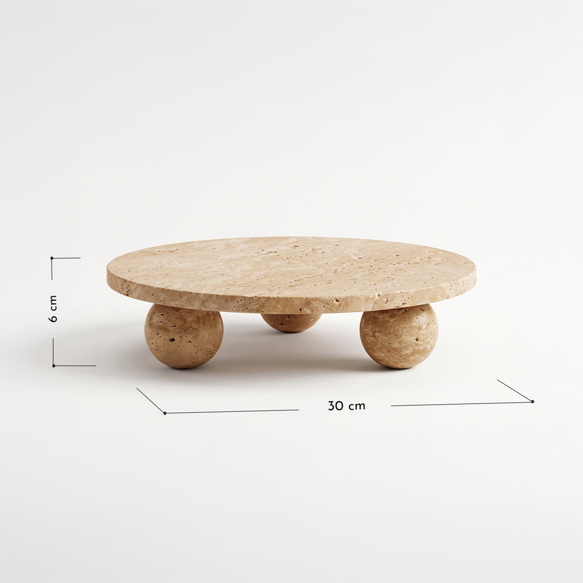 PREVENTA - Bandeja Elevada de Travertino con Soportes Esféricos