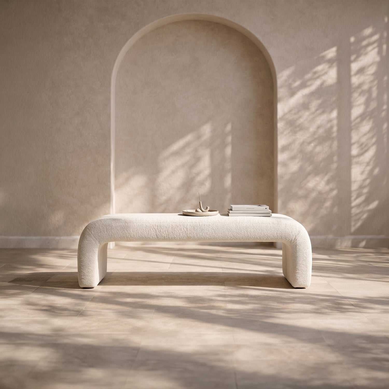 Banqueta Otomana Chenille Velvet Dax