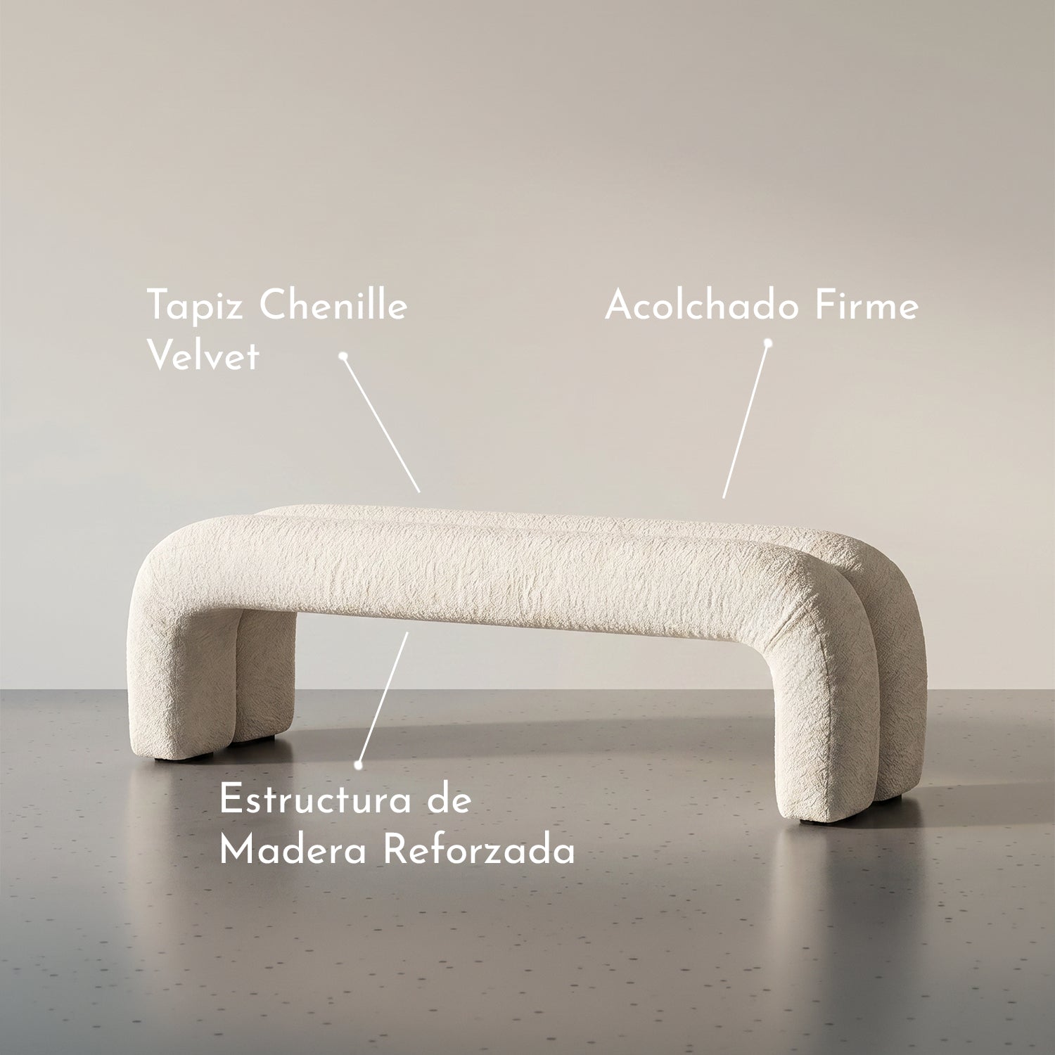 PREVENTA - Banqueta Otomana Chenille Velvet Dax