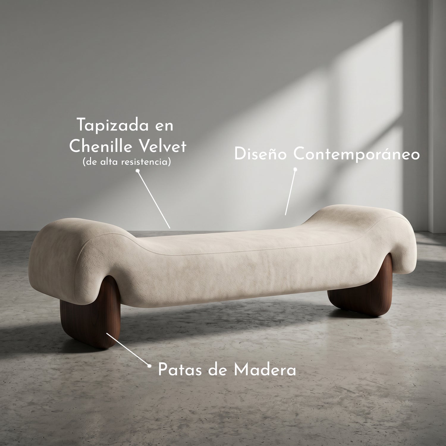 PREVENTA - Banqueta Otomana Chenille Velvet Line