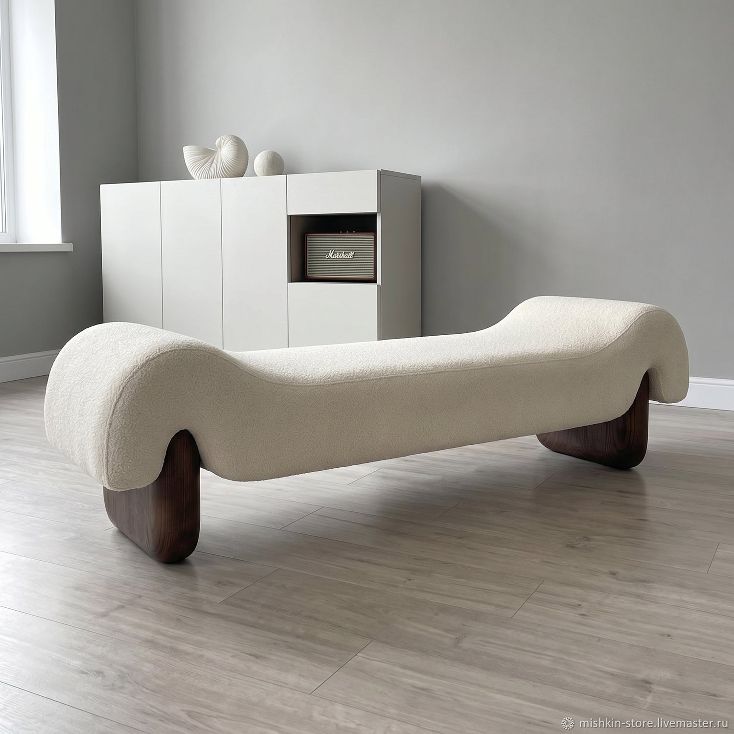 Banqueta Otomana Chenille Velvet Line