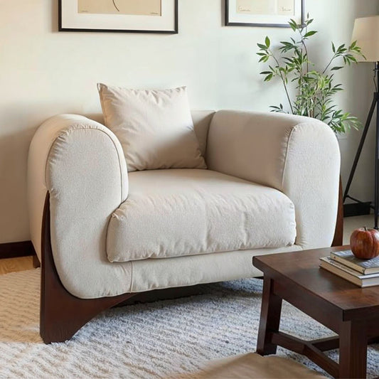 Sofá Poltrona Diseño Wabi Sabi Blanco