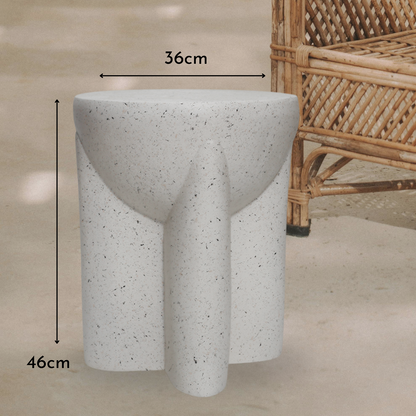 Mesa Lateral Estilo Piedra Crema