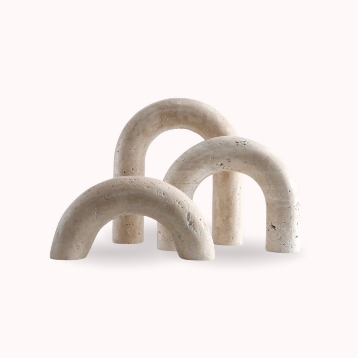 PREVENTA - Set 3 Arcos Figura Deco Estilo Mármol Travertino