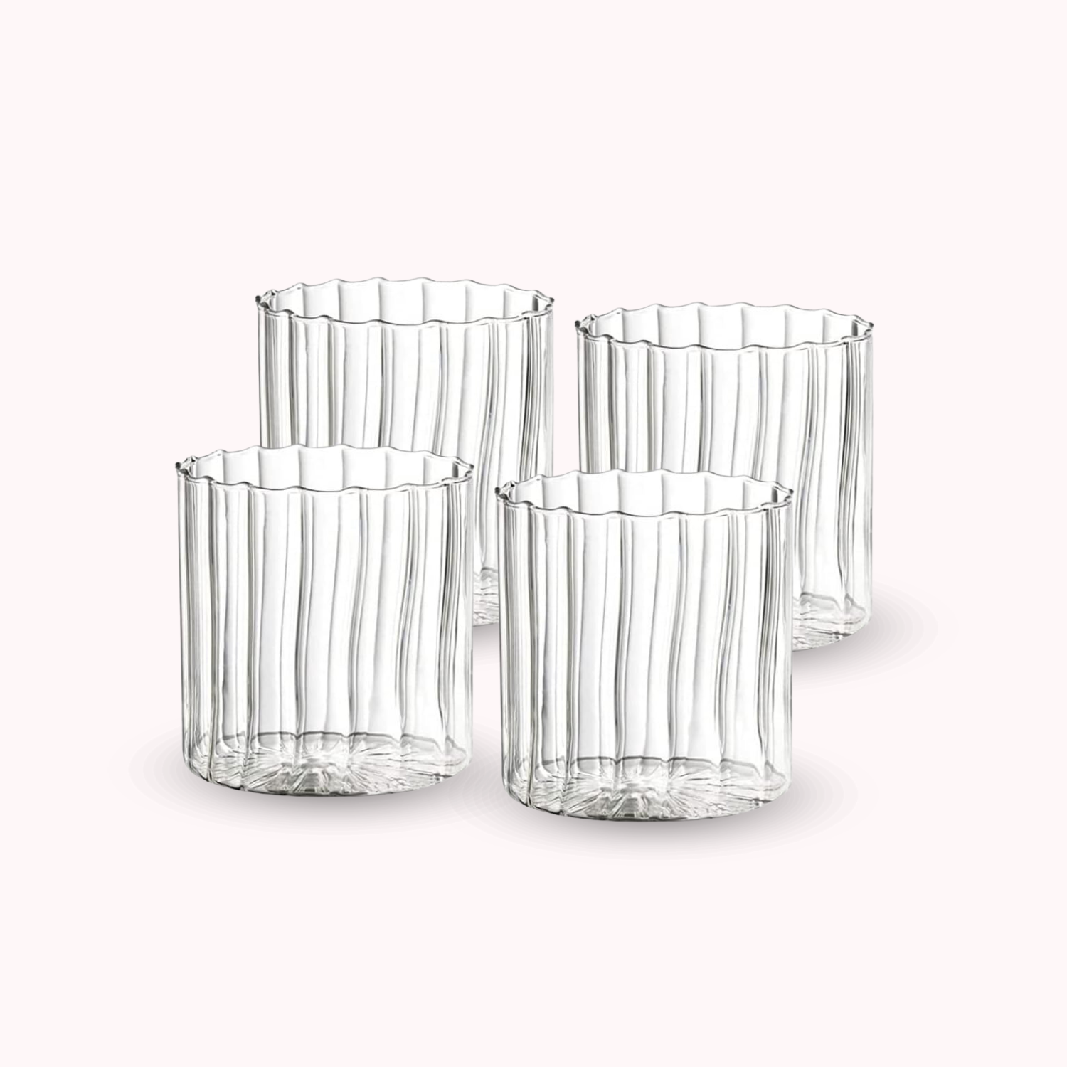 Set 4 Vasos Vidrio Vertical Chic 180ml