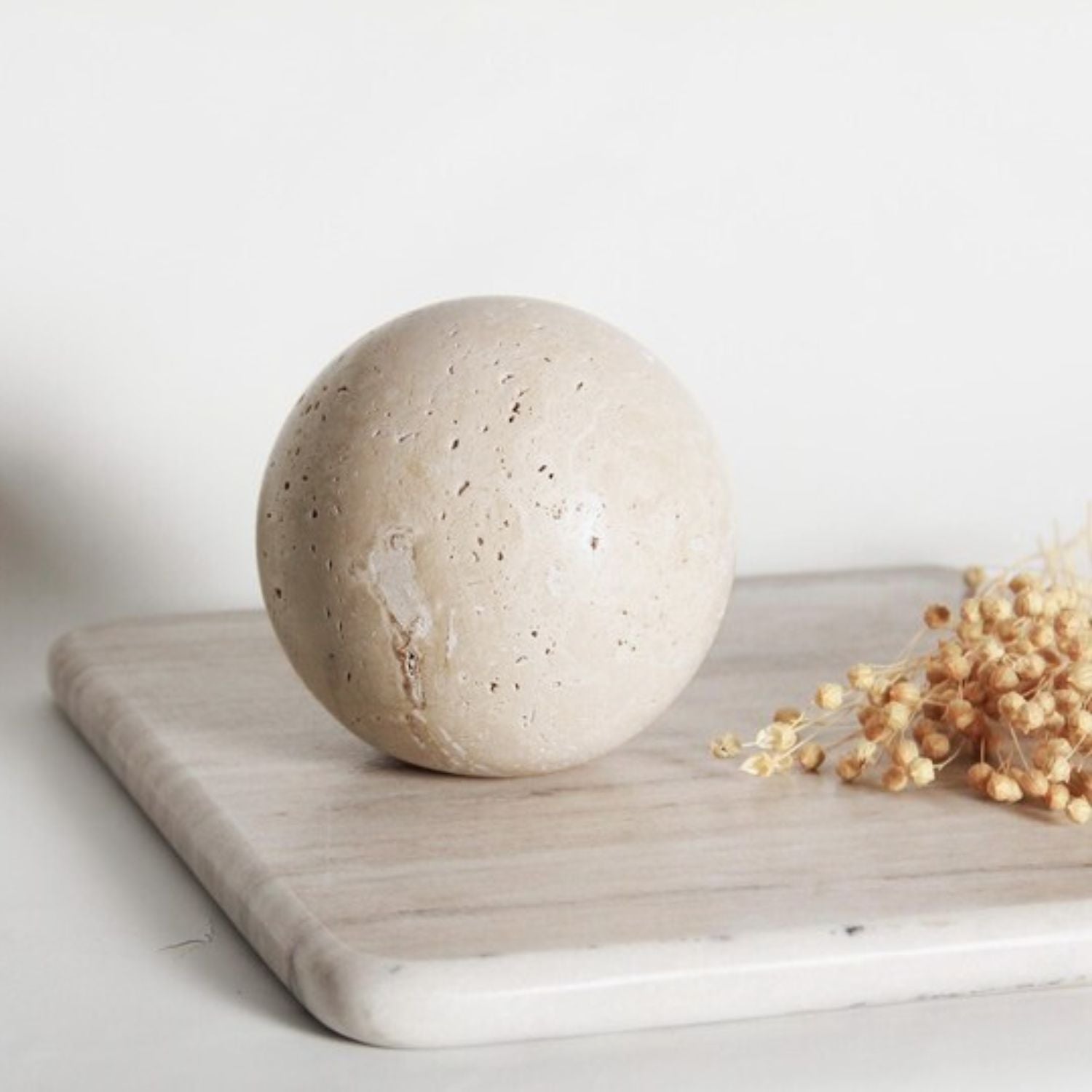 PREVENTA - Esfera Orbis Piedra Travertino Figura Decorativa