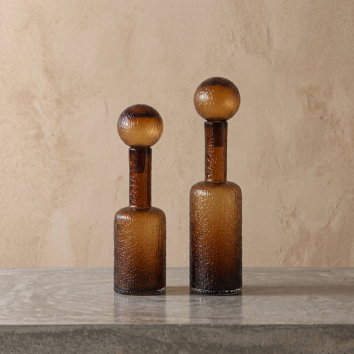 Botella Decorativa Vidrio Ámbar 45cm