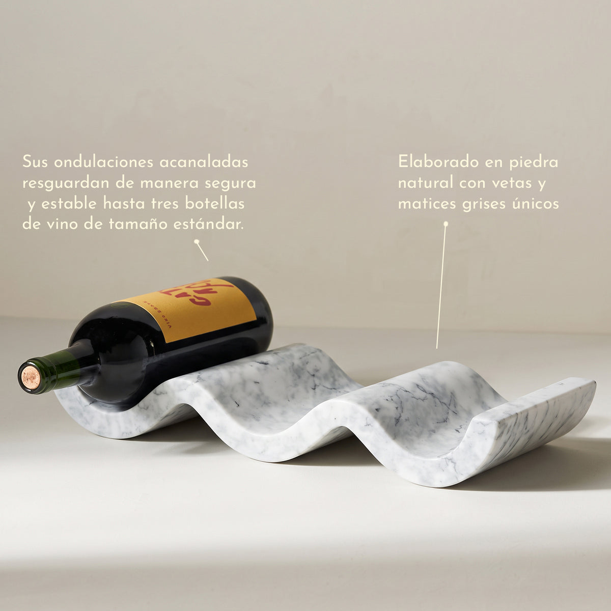 PREVENTA - Botellero Wavy Horizontal de Mármol Gris