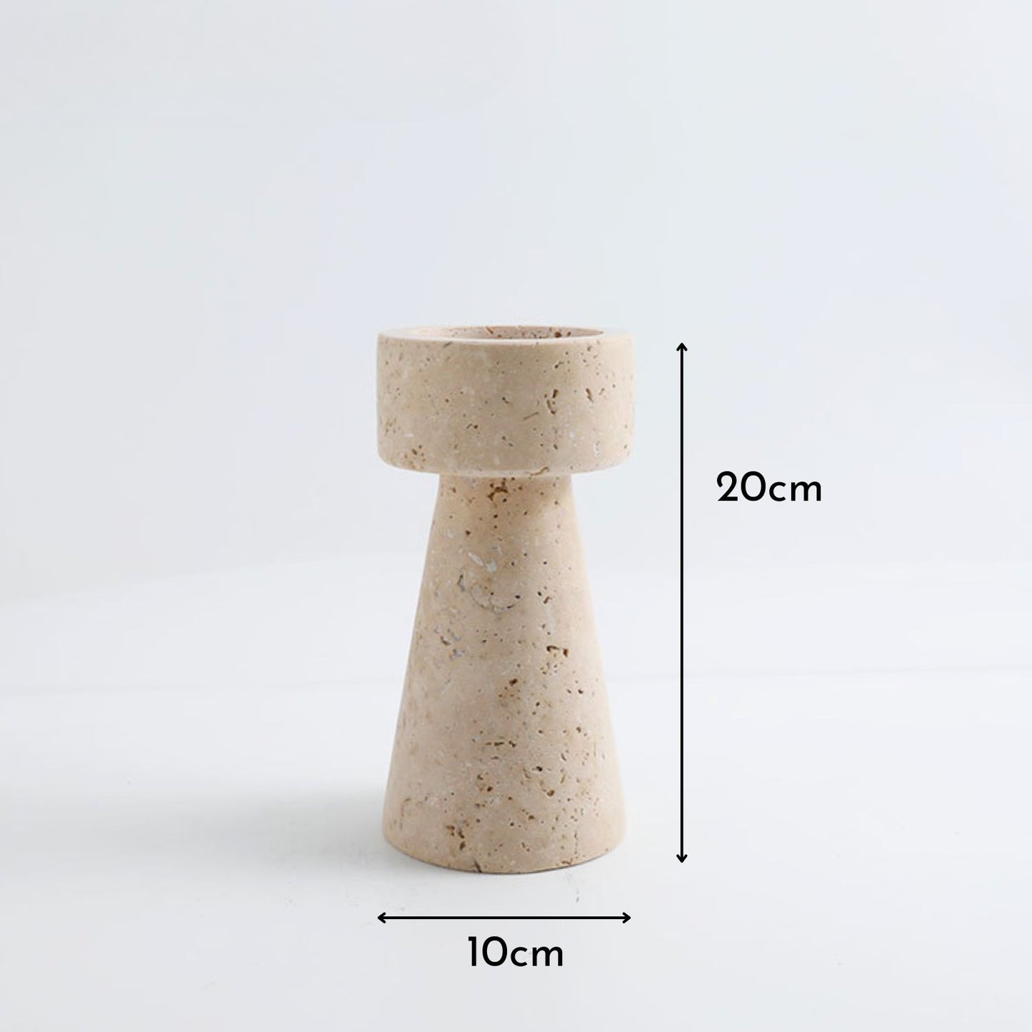 Candelabro Portavelas Marmol Travertino Torre Pequeño