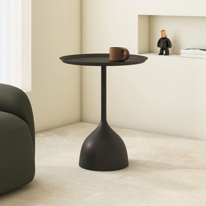 Mesa De Centro Lateral Metal Mate Negro Nórdico