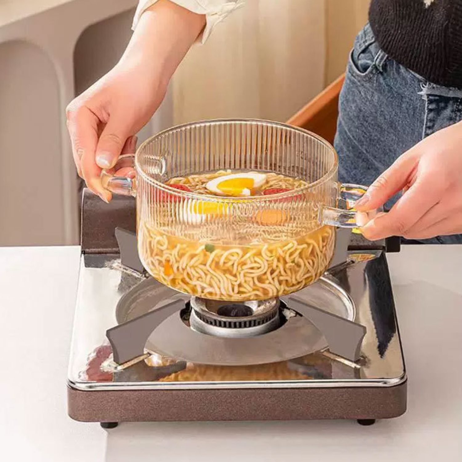 PREVENTA - Olla de Vidrio Oso Plateado Minimalista