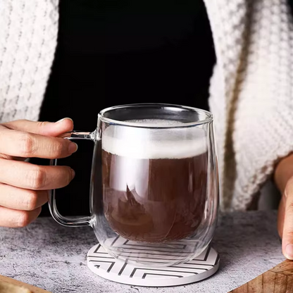 Set 2 Tazas Doble Pared Vidrio 350 ml