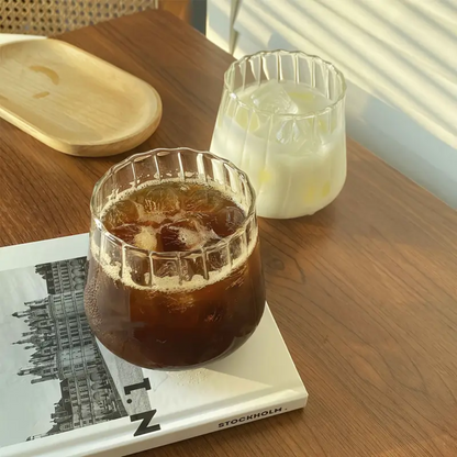 Set 4 Vasos Vidrio Acanalado 325ml