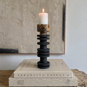 Candelabro Torre Decorativa Travertino Onyx Grande