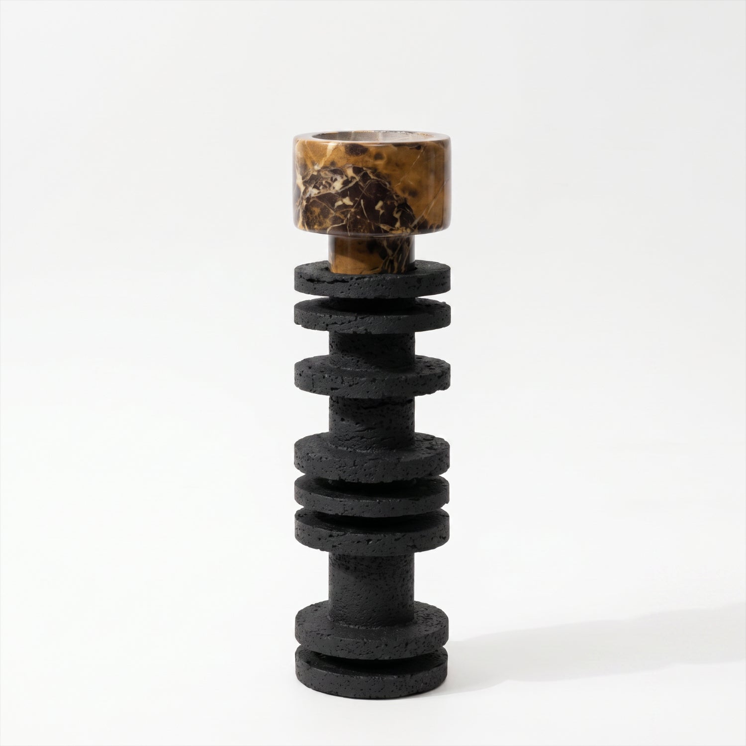 Candelabro Torre Decorativa Travertino Onyx Grande