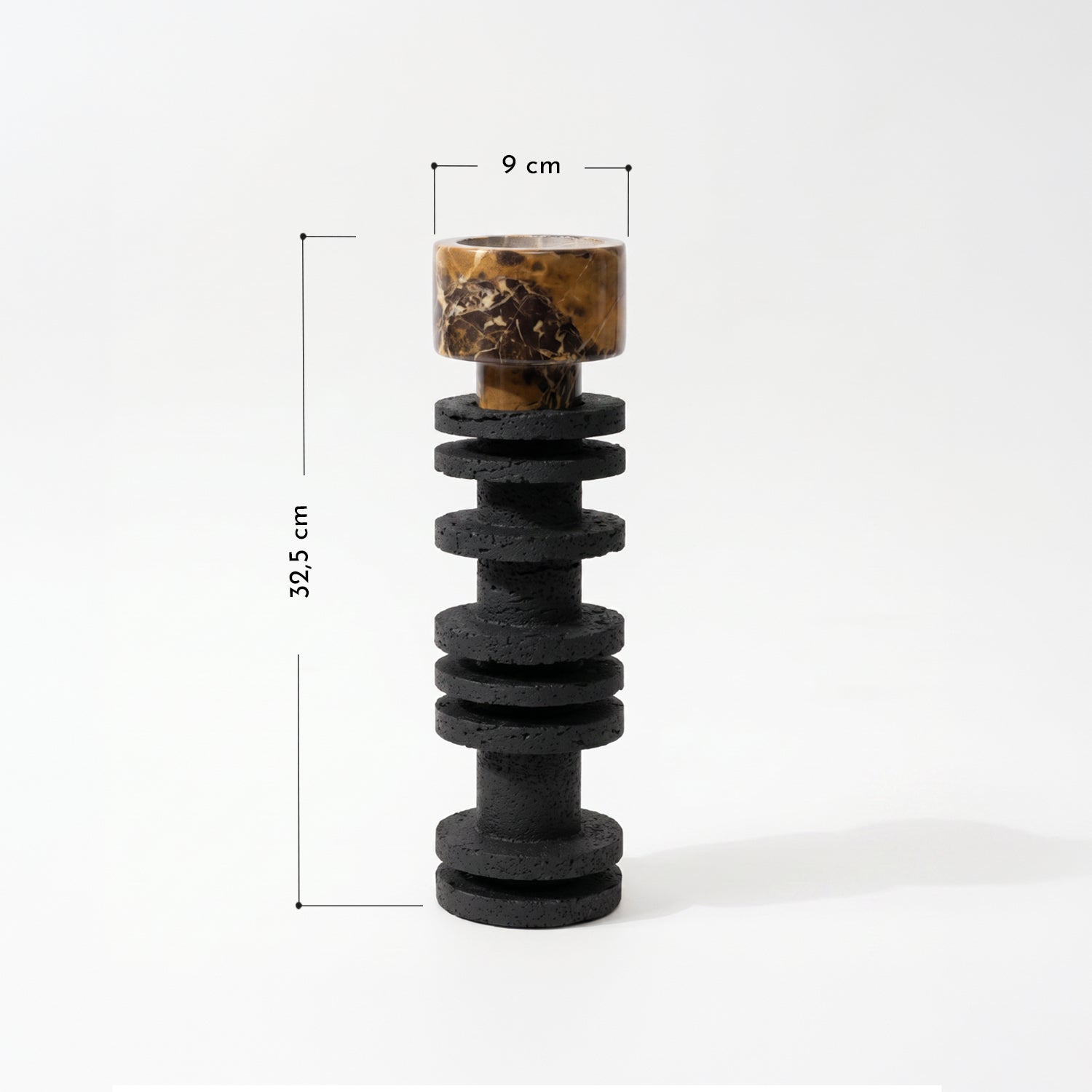 Candelabro Torre Decorativa Travertino Onyx Grande