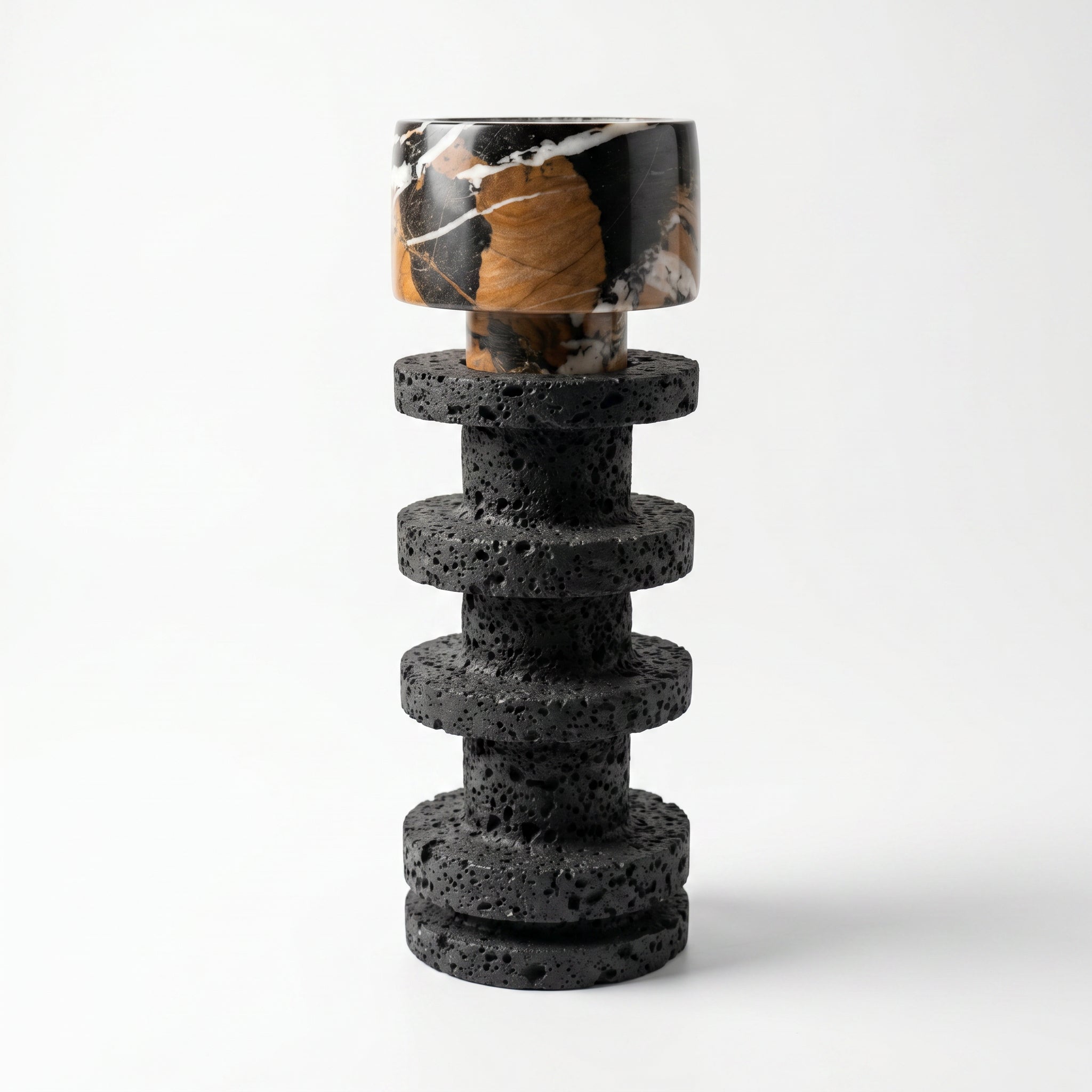 Candelabro Torre Decorativa Travertino Onyx Pequeño