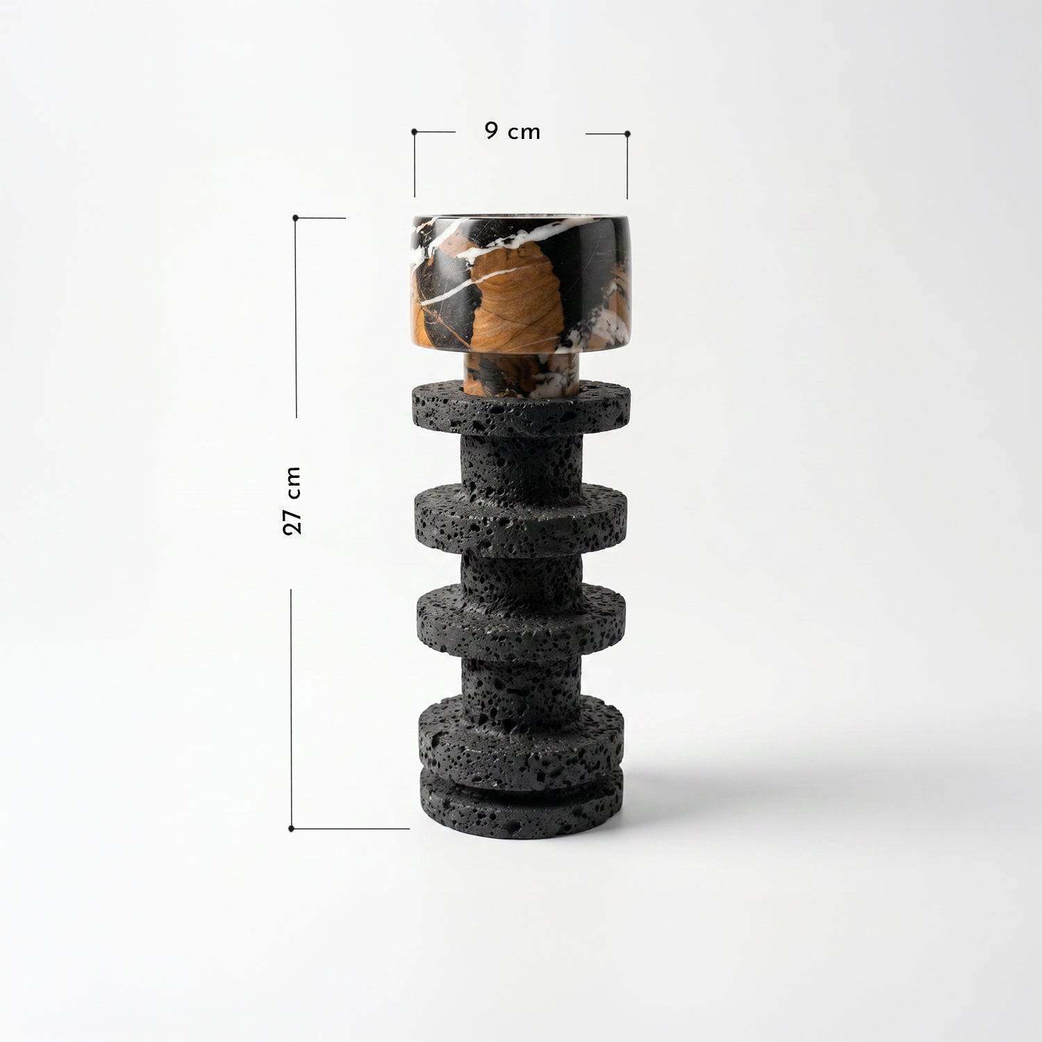 Candelabro Torre Decorativa Travertino Onyx Pequeño