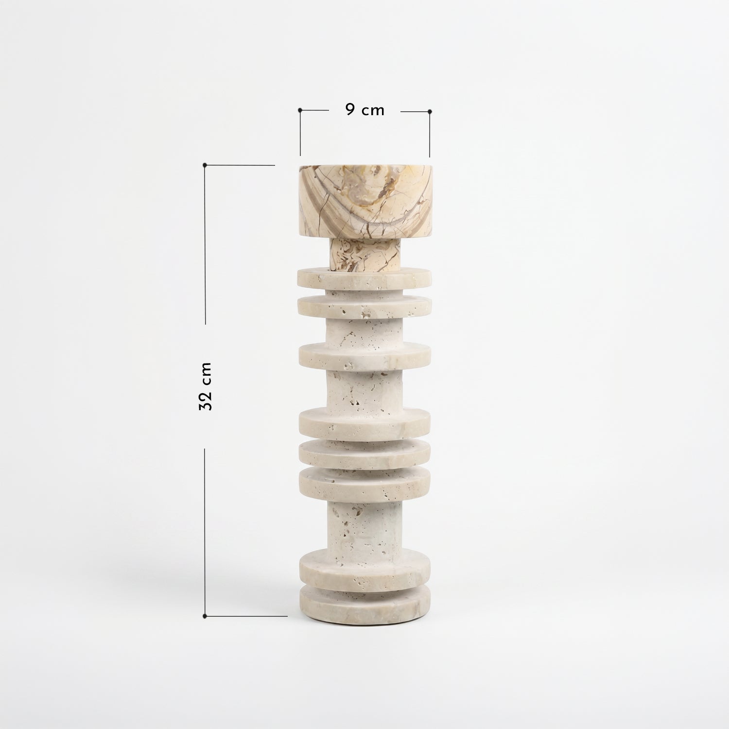 Candelabro Torre Travertino Column Otto Anelli
