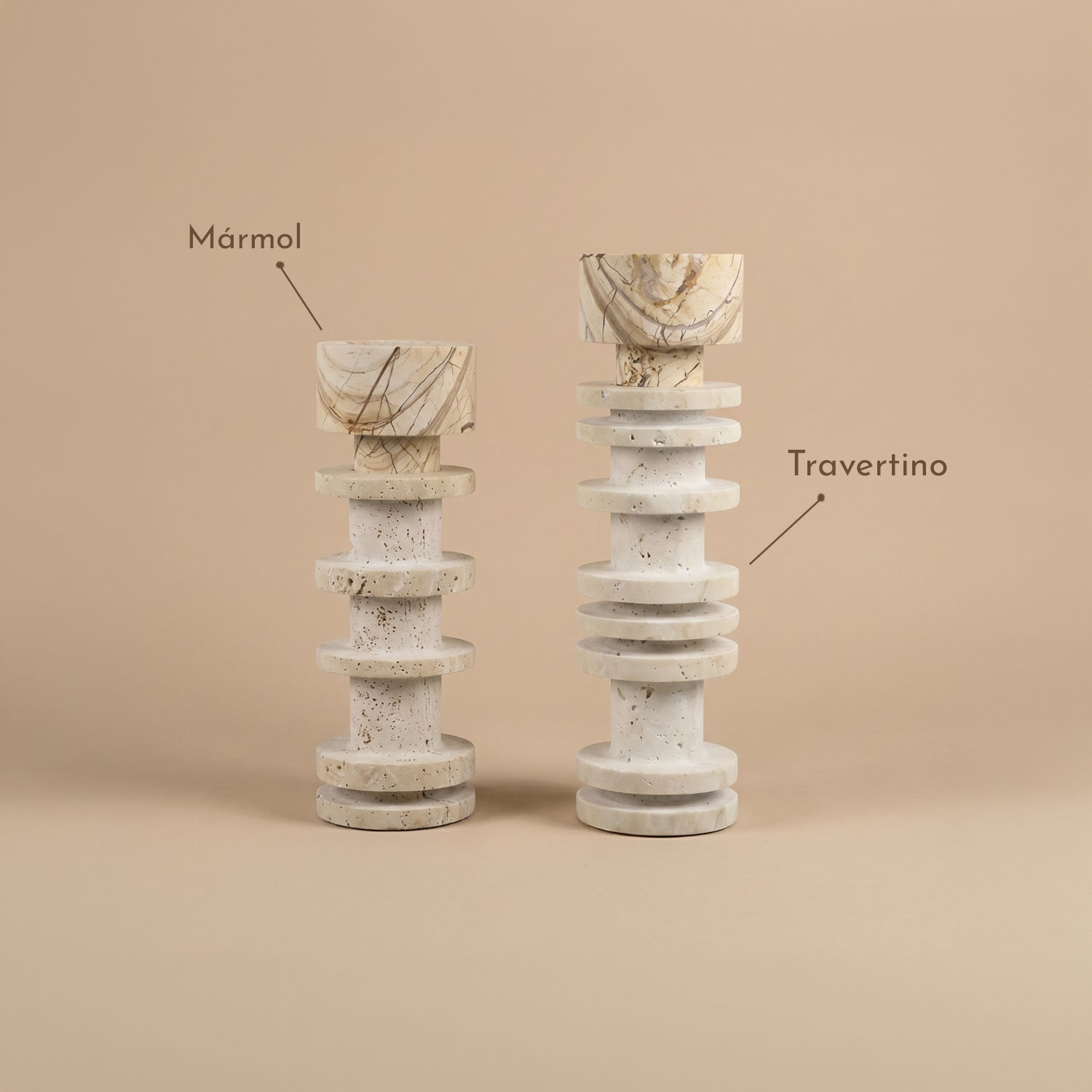 Candelabro Torre Travertino Column Otto Anelli