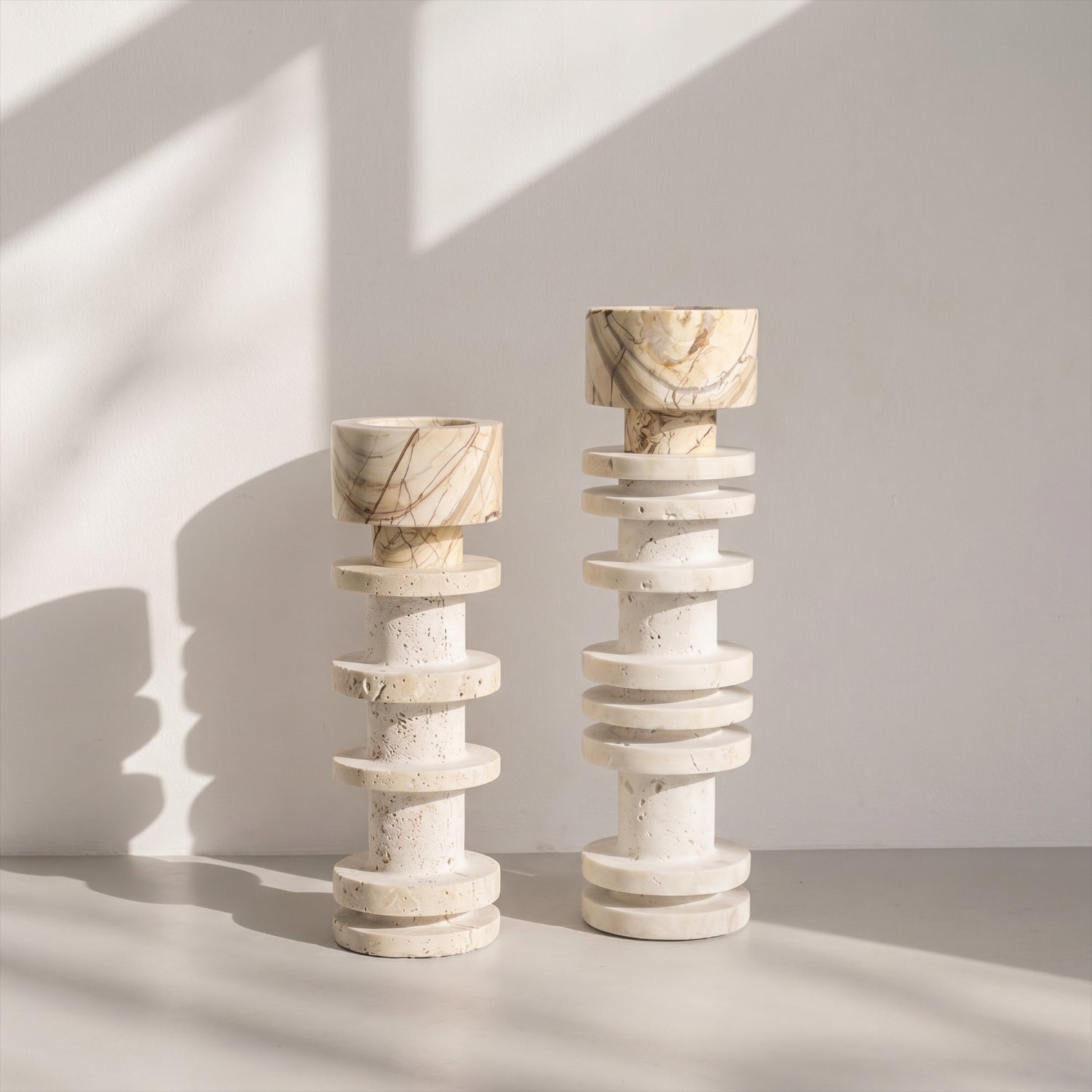Candelabro Torre Travertino Column Otto Anelli
