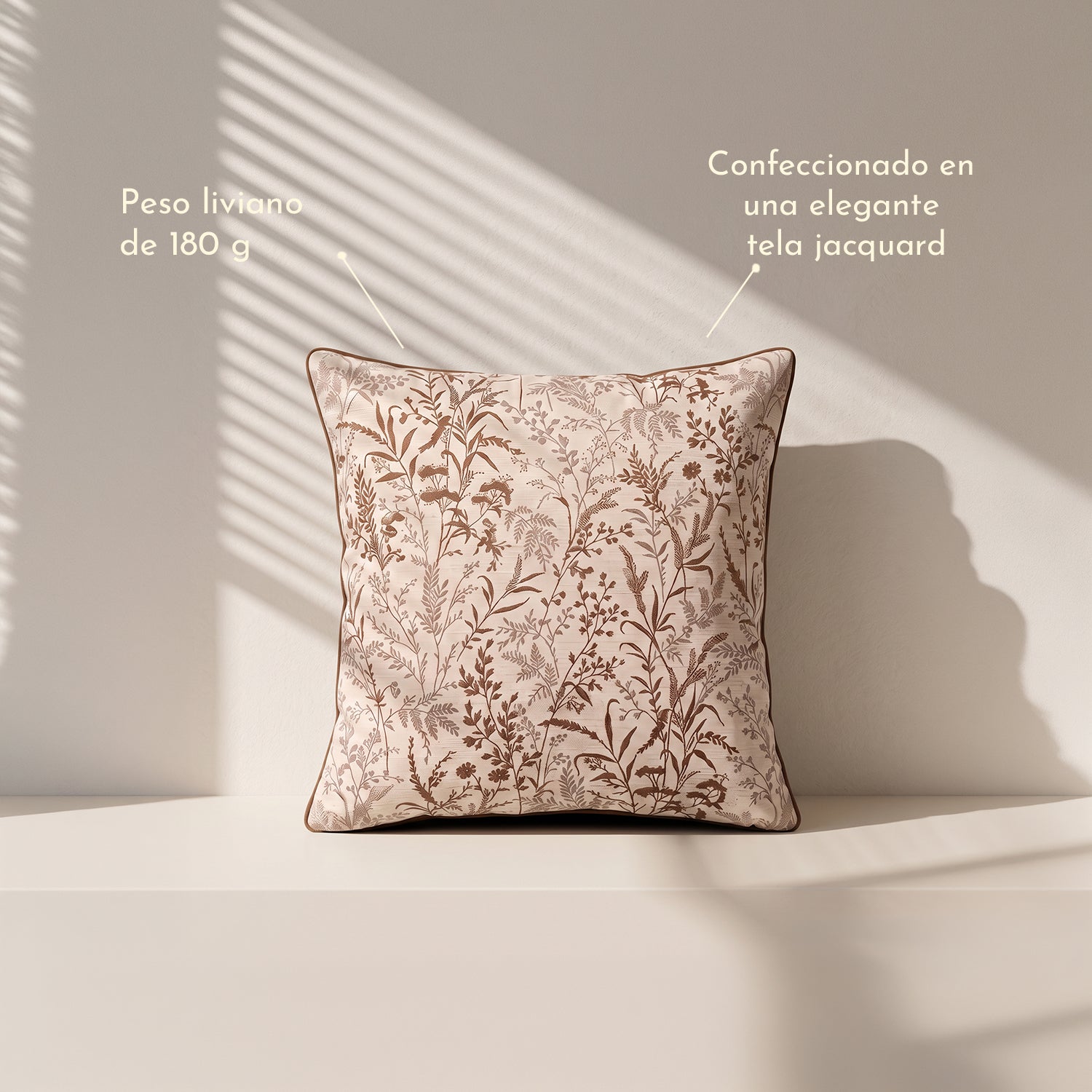 PREVENTA -  Cojín Botánico Jacquard Beige
