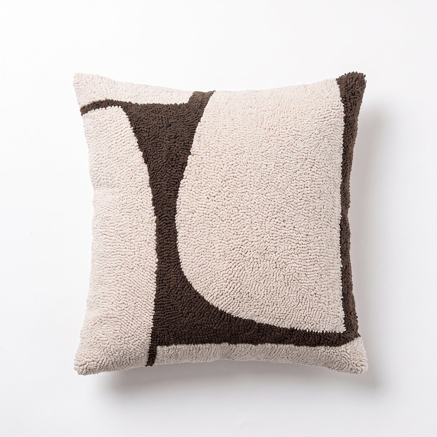 PREVENTA -  Cojín Cuadrado Orgánico Texturizado Moka 45×45 cm
