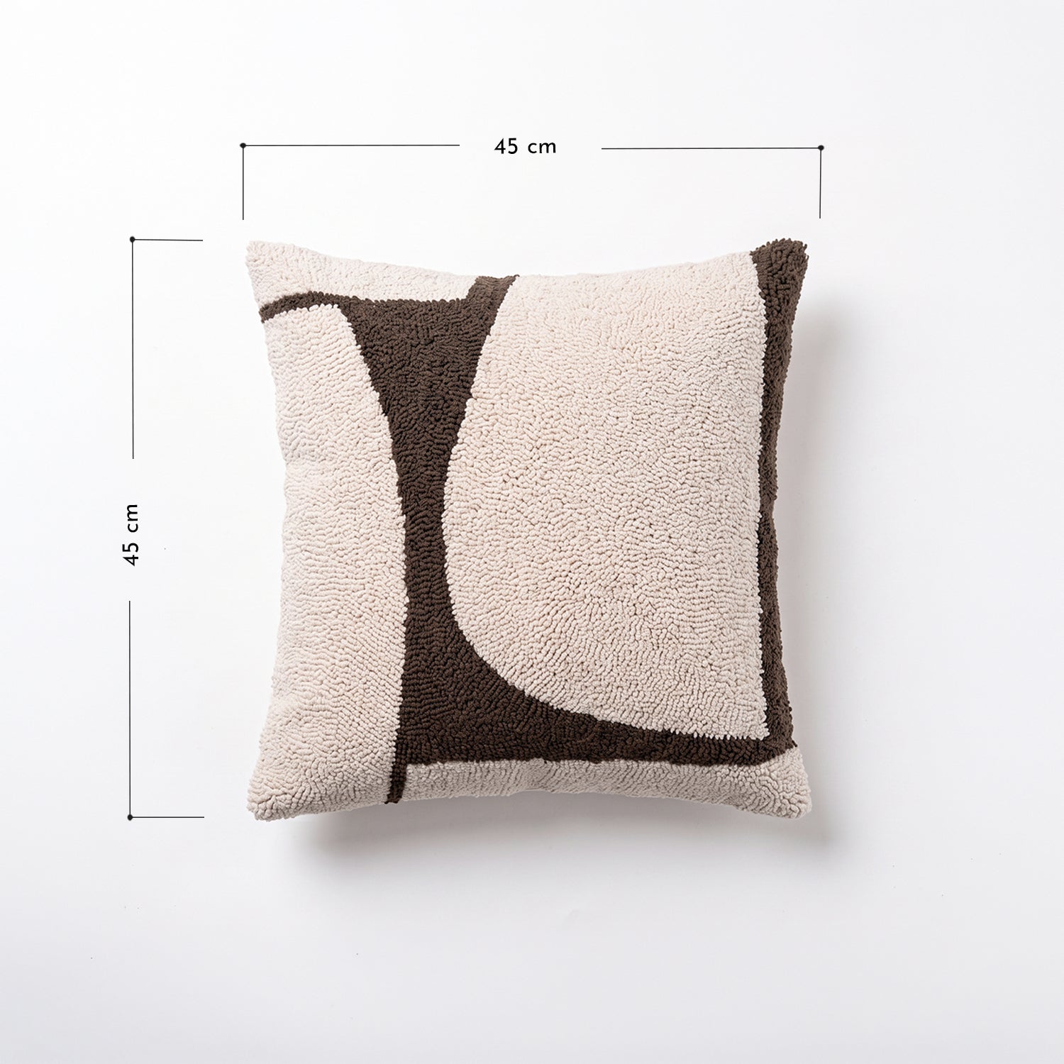 PREVENTA -  Cojín Cuadrado Orgánico Texturizado Moka 45×45 cm