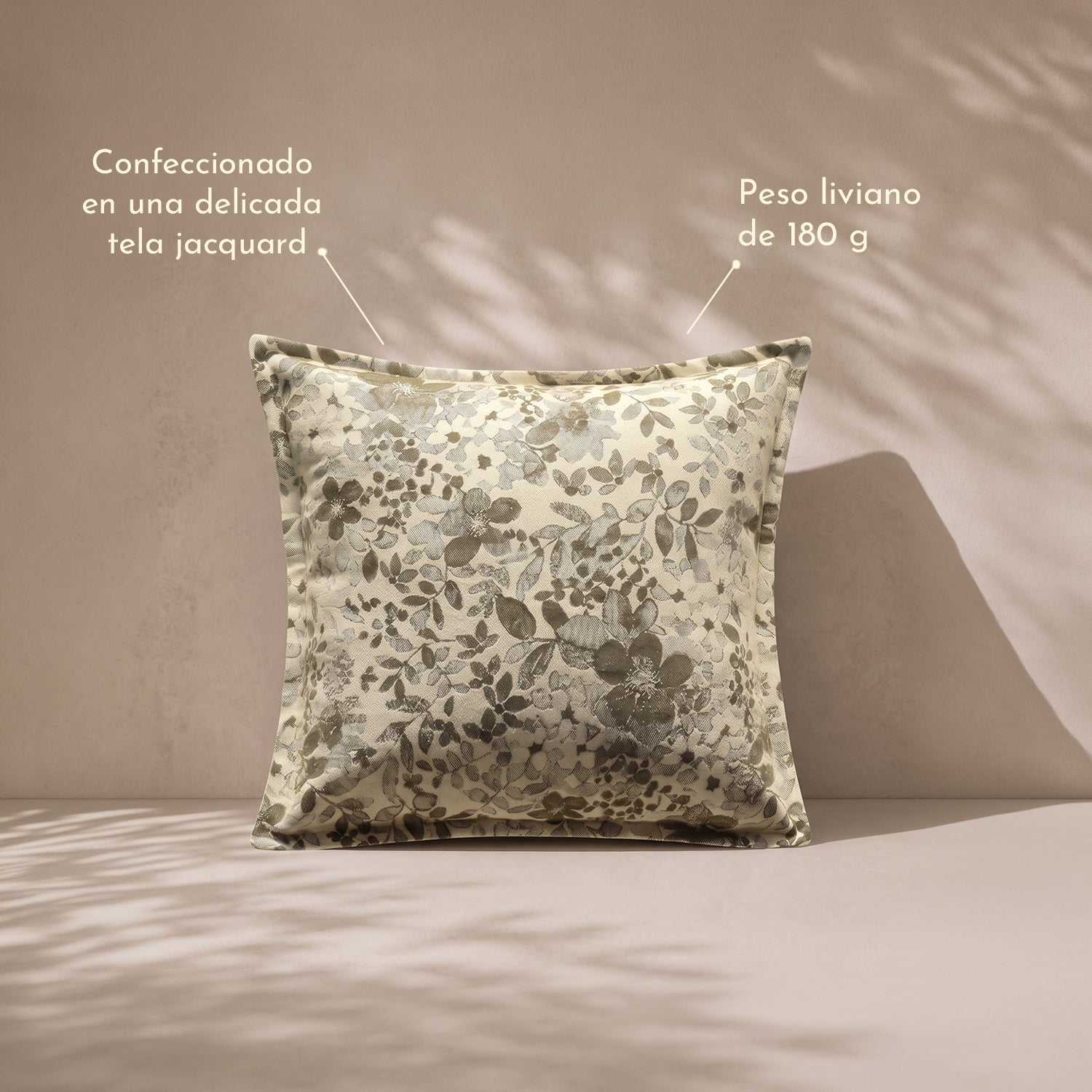 PREVENTA - Cojín Floral Jacquard Verde